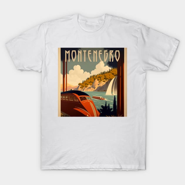 Montenegro Vintage Travel Art Poster T-Shirt by OldTravelArt